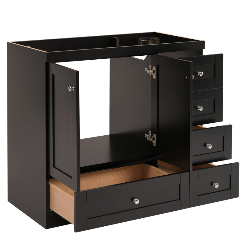 [Cabinet seulement] Meuble-lavabo noir de 36 po (lavabo non inclus)