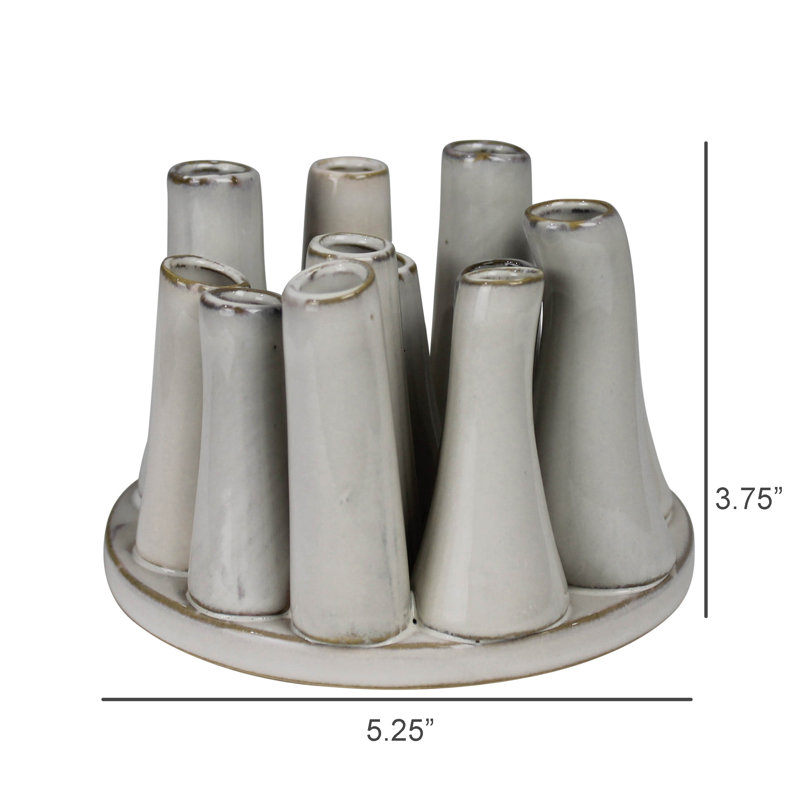 Ensemble de 12 vases tubulaires en céramique