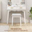 HOMCOM Dressing Table with Mirror and Stool, Modern Makeup Table White