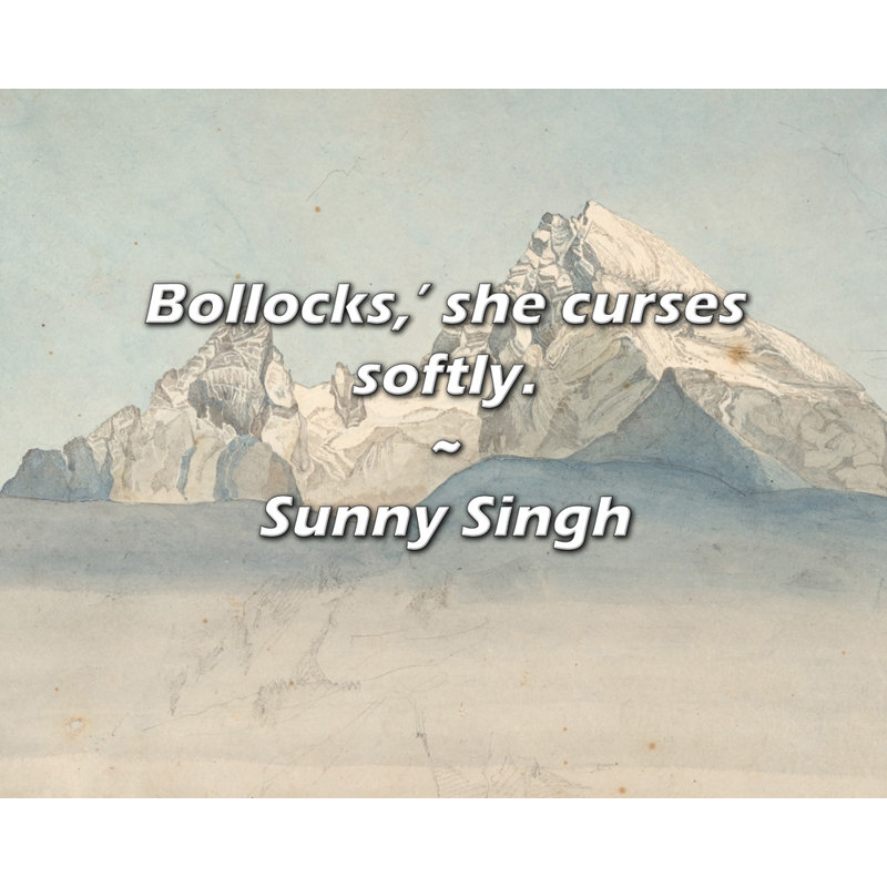 Sunny Singh Quote: Bollocks,’ she curses softly.