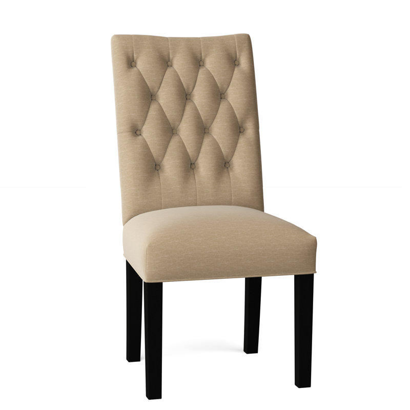 Chaise parsons capitonnée de 17 po de large Lucy, Noir, Bisque Key