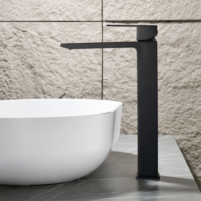 Waterfall Bathroom Vessel Faucet With Pop-Up Drain Single Hole Bathroom Vessel Sink Faucet Stainless Steel 1 Handle Tall Bathroom Lavatory Mixer Taps