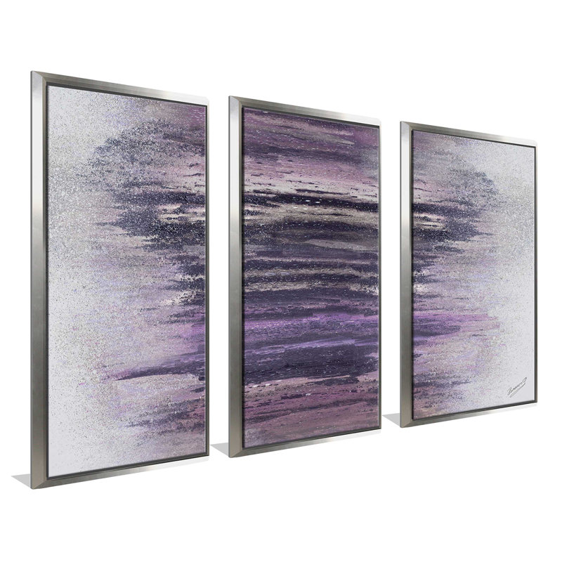 « Purple Woods », ensemble de 3 reproductions d’art sur toile, H 41,5 po x l 64,5 po x P 2 po