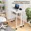 Petit bureau à roulettes pliable avec tablette de rangement, table d'ordinateur pliable de 31,5 pouces pour les petits espaces, table de canapé peu encombrante avec roulettes pour le bureau personnel, bureau, assemblage facile, blanc-121353443