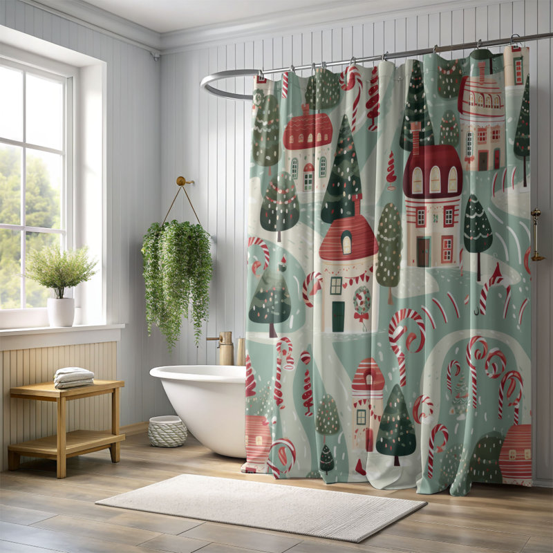 Rideau de douche Candy Road - Premium, H 74 po x l 71 po