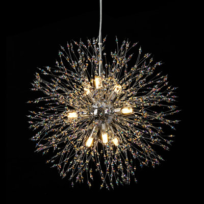 Bethy 9 - Light Dimmable Unique/Statement Sputnik Sphere Crystal Chandelier