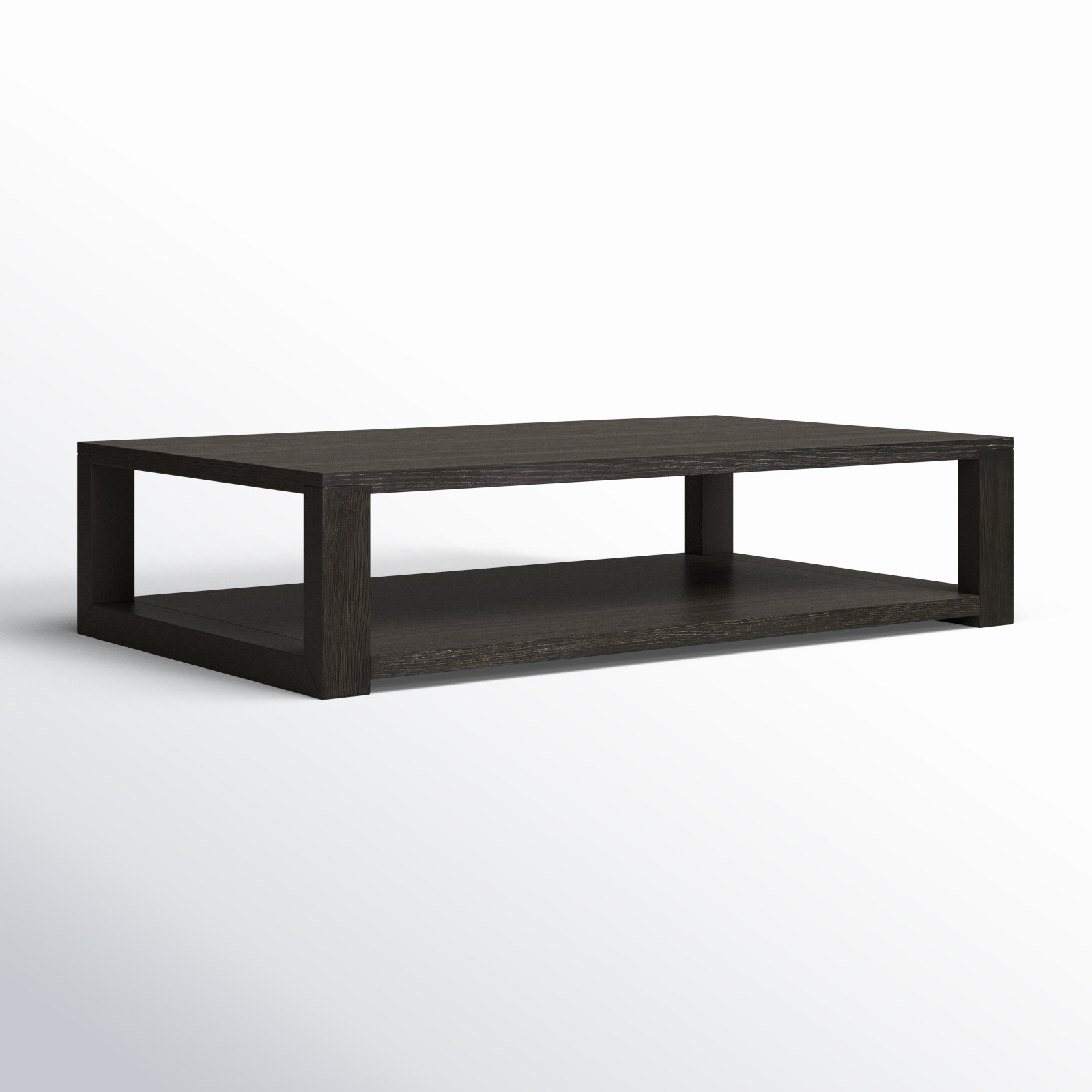 Aydeen Solid Wood Single Coffee Table, Dark Anthracite