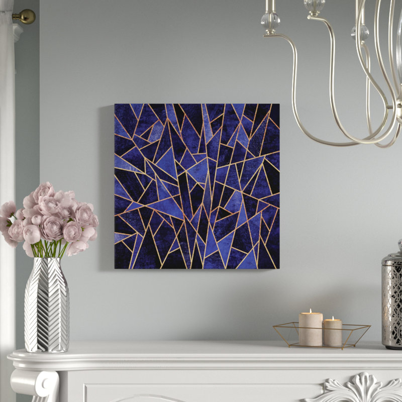 « saphir », impression sur toile tendue en mauve, H 37 po x l 37 po x P 1,5 po, Toile tendue, Pas de tapis