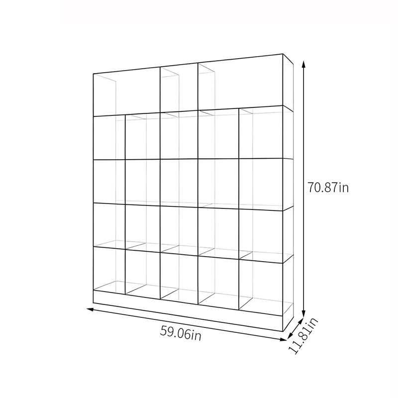 Simple display acrylic bookcase, Blue