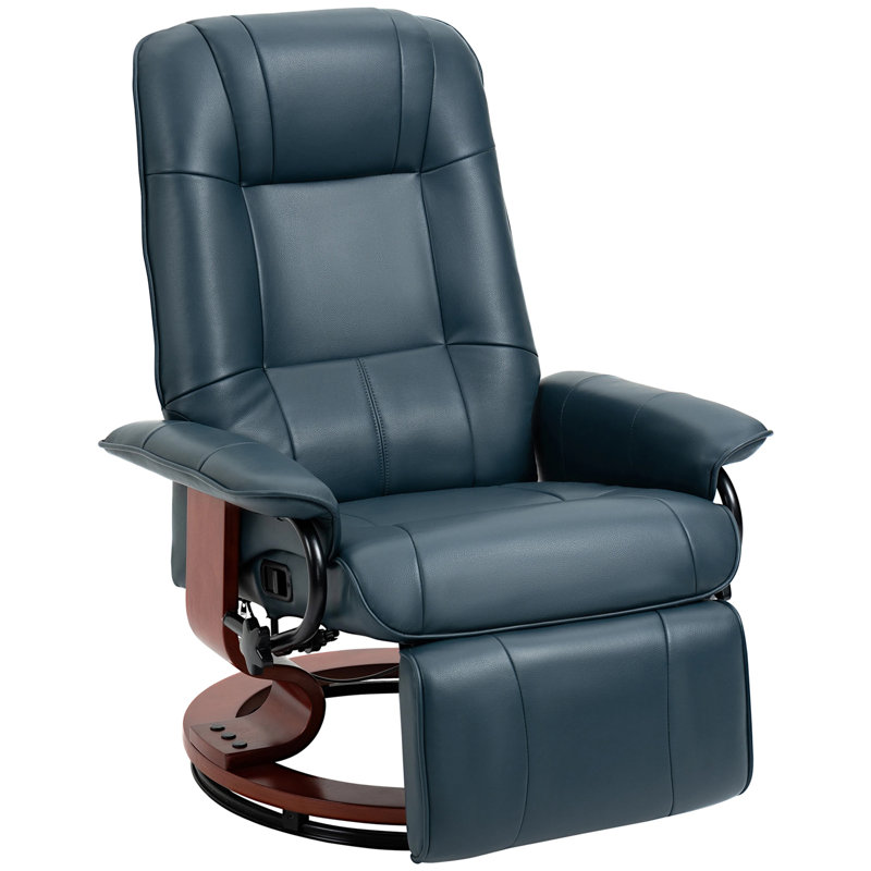 Fauteuil inclinable pivotant en cuir Vegan, Bleu