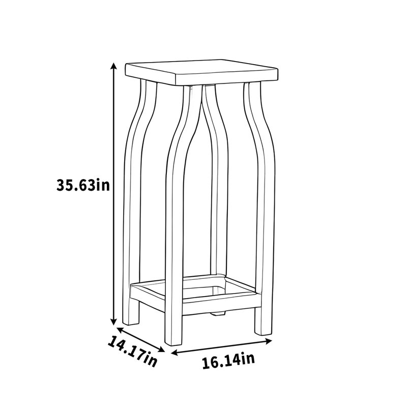 Cage à fleurs en bois massif, H 35,63 po x l 16,14 po x P 14,17 po