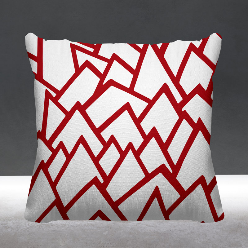 Coussin décoratif intérieur / extérieur Rowan, L 17 po x H 17 po, Rouge
