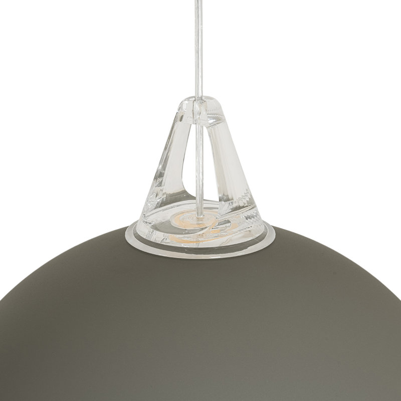 1-Light Simple Design Colorful Dome Pendant Light with Adjustable Height, Grey