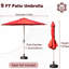 Parasol de piscine 9 pi rouge brique, protégé et imperméable, 8 nervures solides, manivelle à bouton-poussoir inclinable pour patio, jardin, cour extérieure rouge, eau