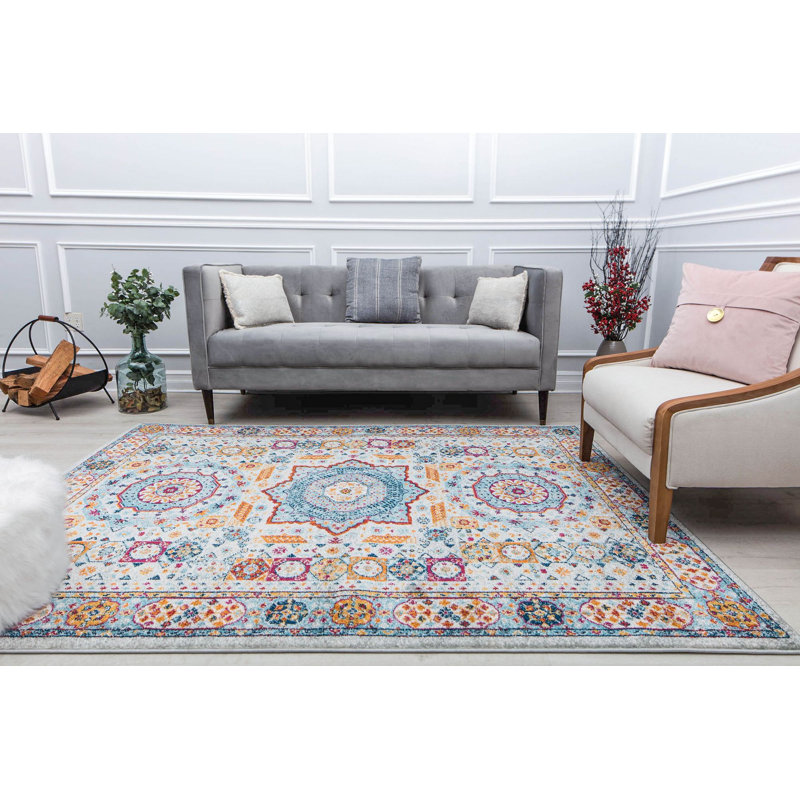 Hailey Vintage Constellation Area Rug, Rectangle 5'3" x 7'