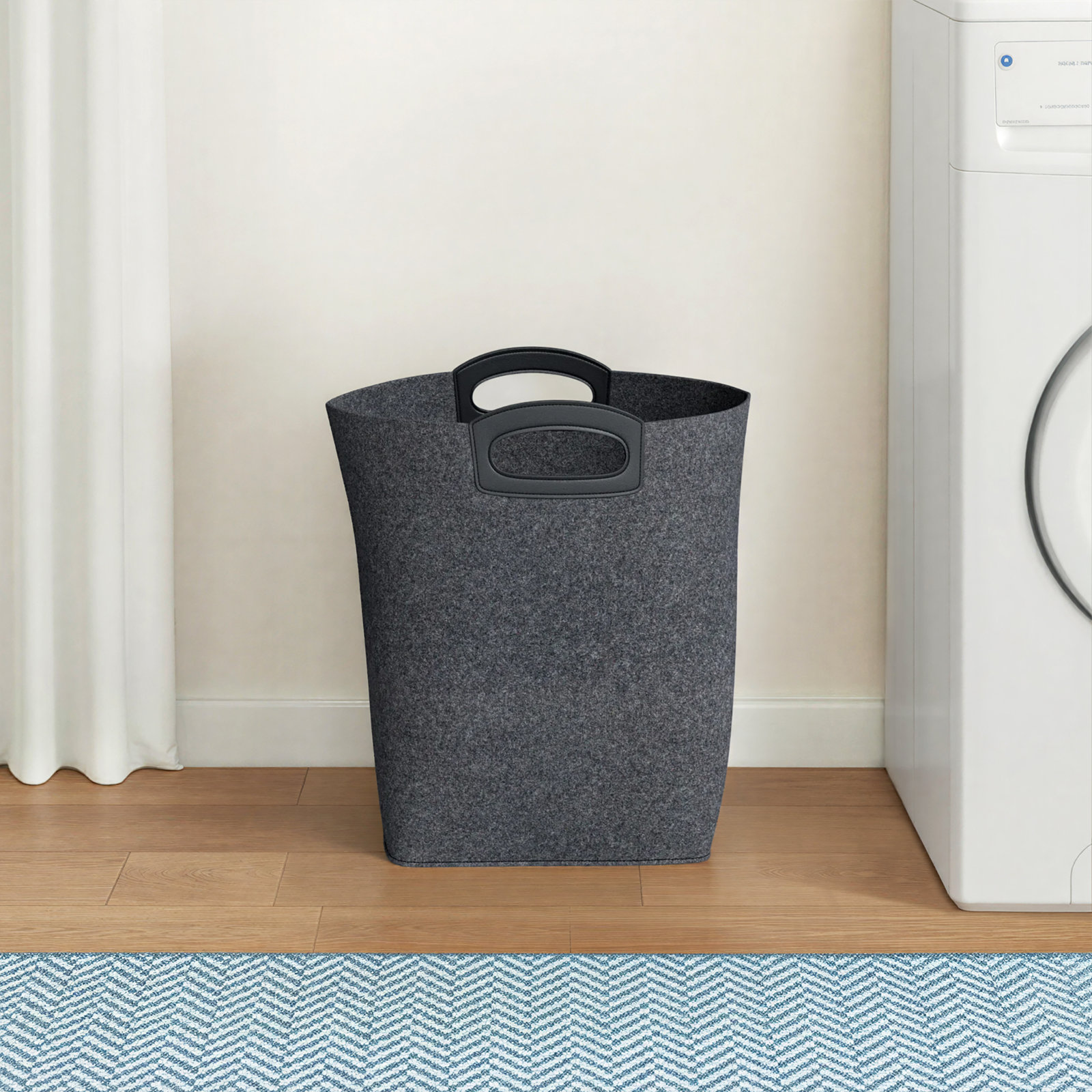 Handle Felt Storage Bin, Black