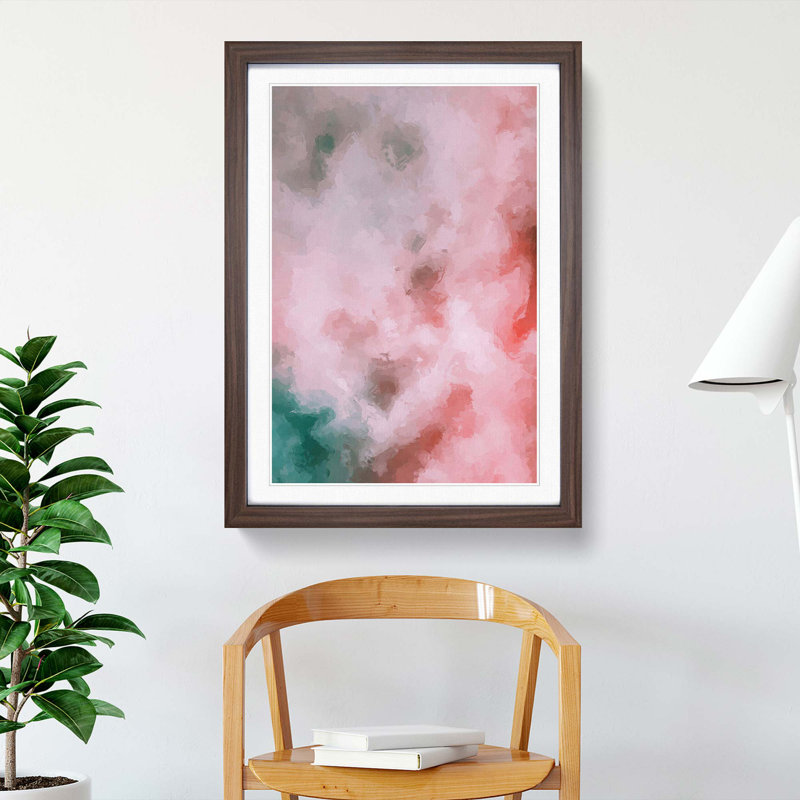 Cloud Colours in Abstract - Picture Frame Painting Print, Walnut Framed, 48cm H x 36cm W x 2cm D