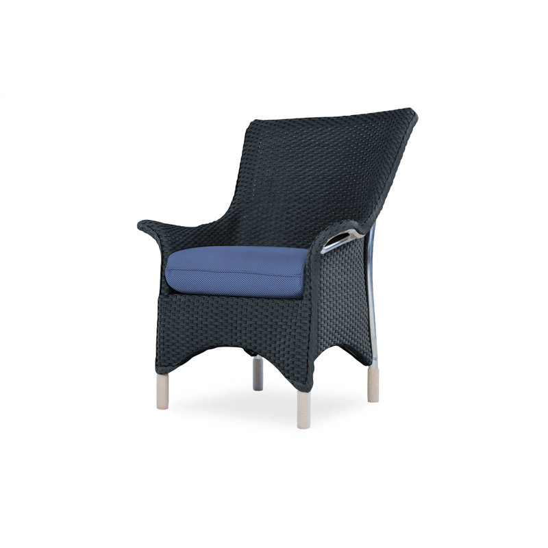 Mandalay Outdoor Dining Armchair, Linen, Flagship Lapis Sunbrella®
