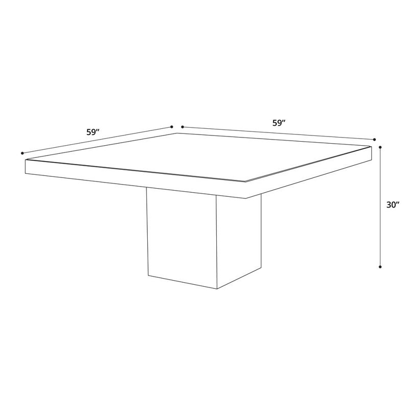 Square Glass Dining Table, Black/Glossy Black