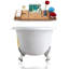 Baignoire de trempage sur pattes 60 "avec drain, pattes et plateau en bambou 60" Streamline-50896692-84366219
