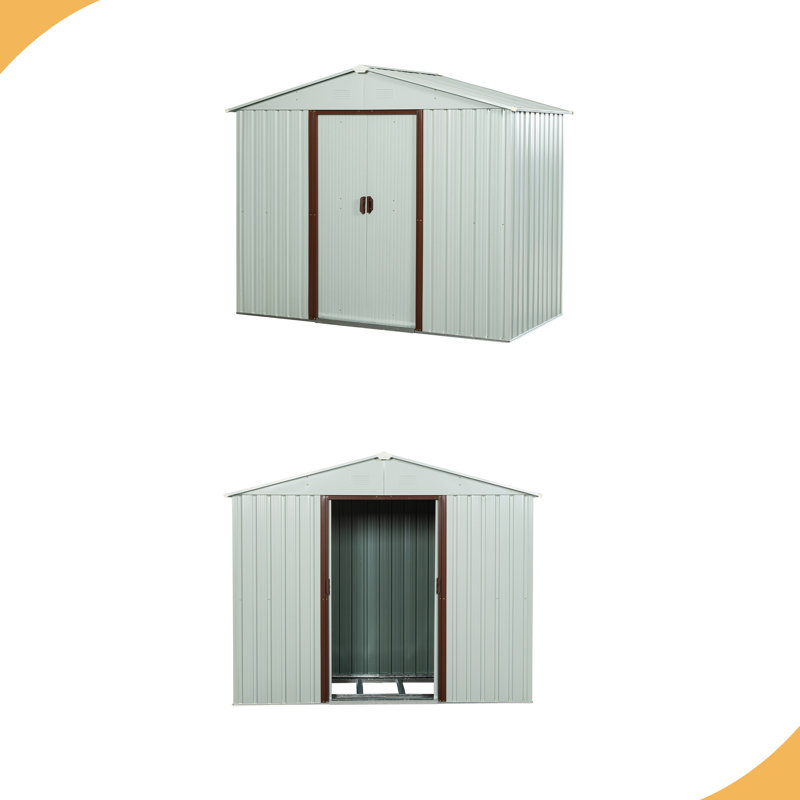 Abri de rangement extérieur en métal de 2,4 m x 1,2 m