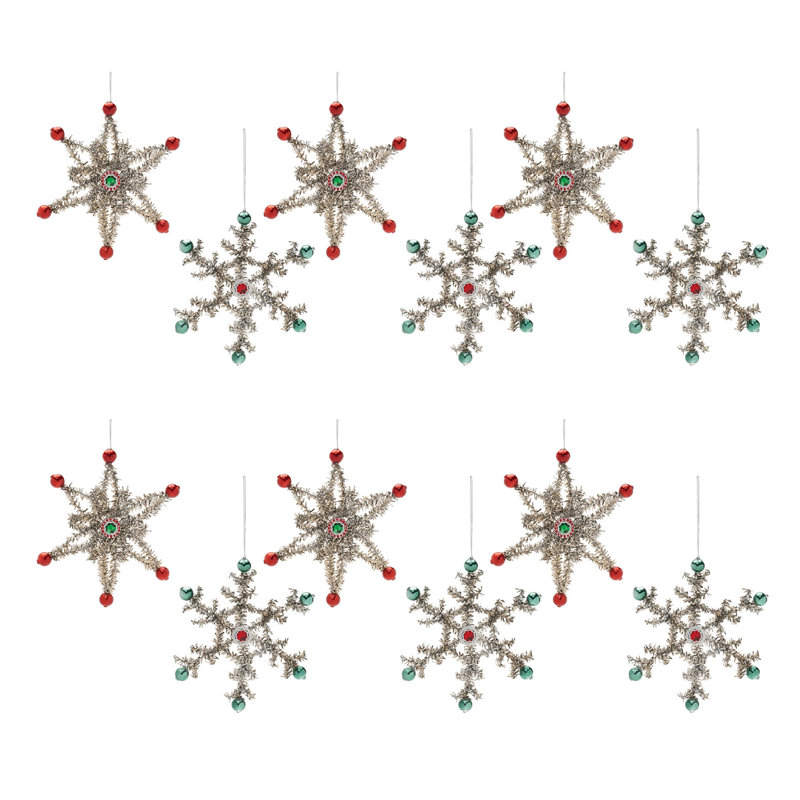 Ornement en forme de flocon de neige orné de bijoux (ensemble de 12)