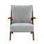 Chaise d'appoint Mid-Century de style moderne avec structure en bois d'hévéa massif et coussin d'assise confortable en chenille rembourrée-1736608944-1736608947