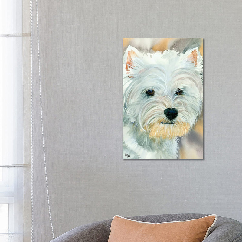 Go Westie - West Highland Terrier by Judith Stein - Wrapped Canvas Painting, 66.04 cm H x 45.72 cm W x 3.175 cm D