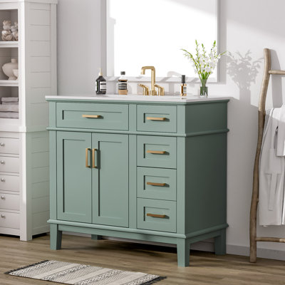 36" Single Bathroom Vanity With Sink