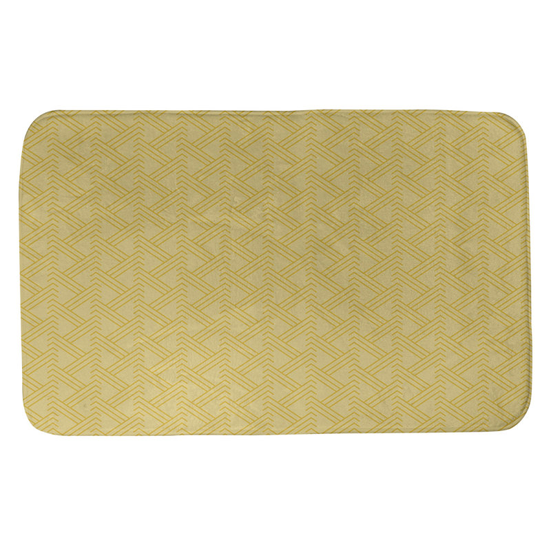 Tapis pour salle de bain Zig Zag, l 21 po x L 34 po, Jaune