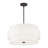 5 Light Bronze Pendant Chandelier With Hand Crafted Off-White Fabric Hardback Shades-2023290077