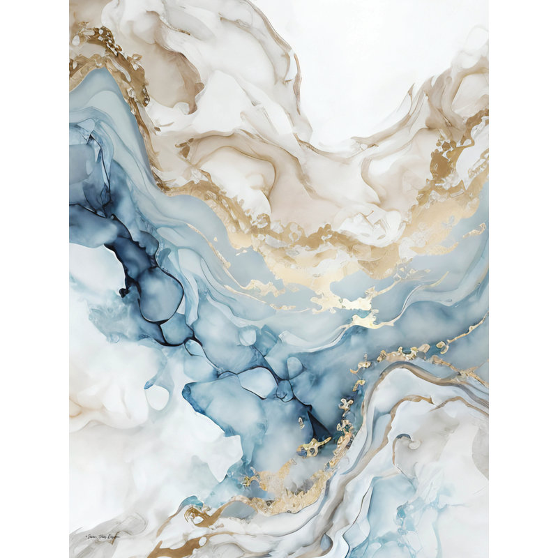 Art marbre bleu, H 48 po x l 32 po x P 1,25 po