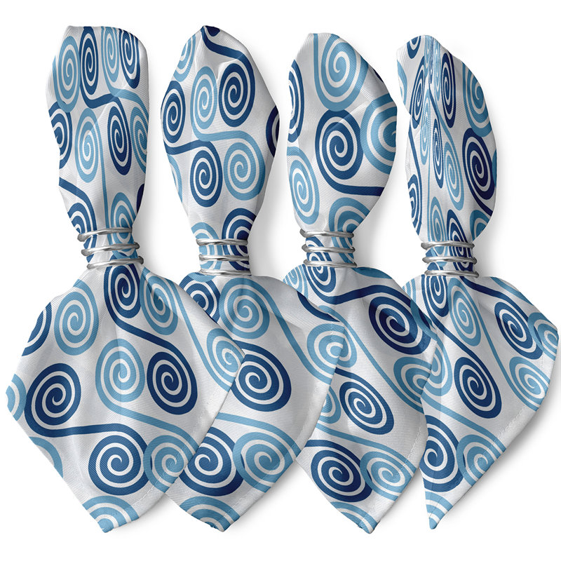 Sequence Polyester Abstract Square Napkin, Blue