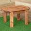 2 Seater Chunky Wooden Garden Furniture Set with Coffee Table & Burgundy Cushions