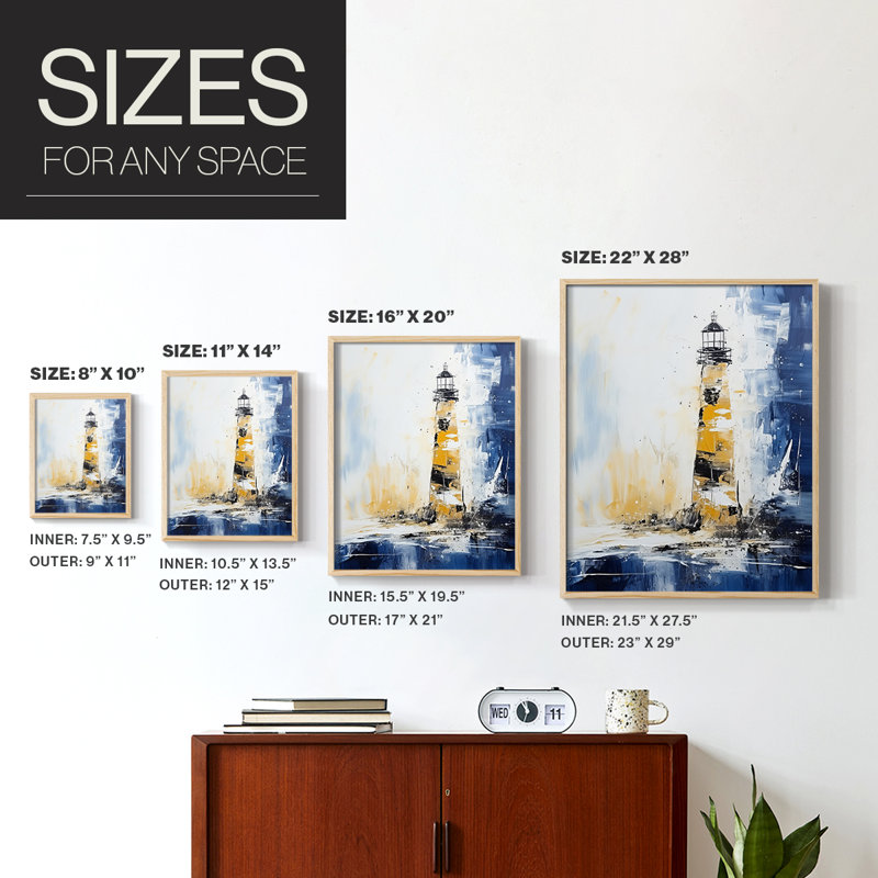 «NAUTICAL Series», reproduction encadrée en bois massif, Naturel, H 15 po x l 12 po