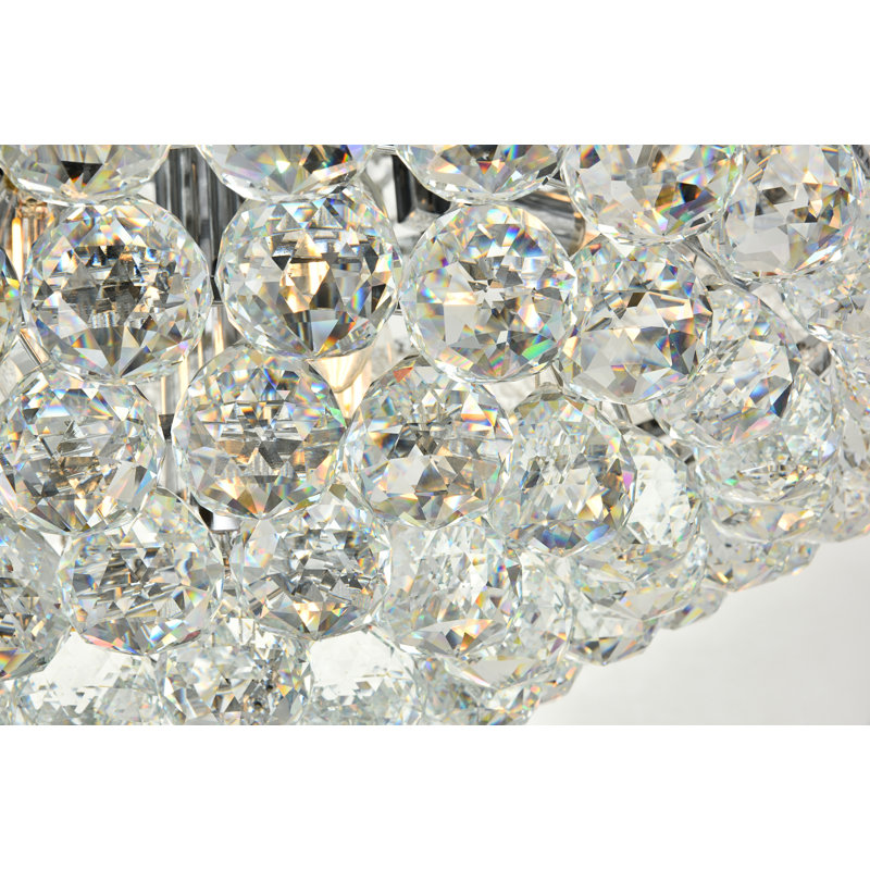 Ston Easton Flush Mount, Chrome, 10 Lights, 8" H x 20" W x 20" D