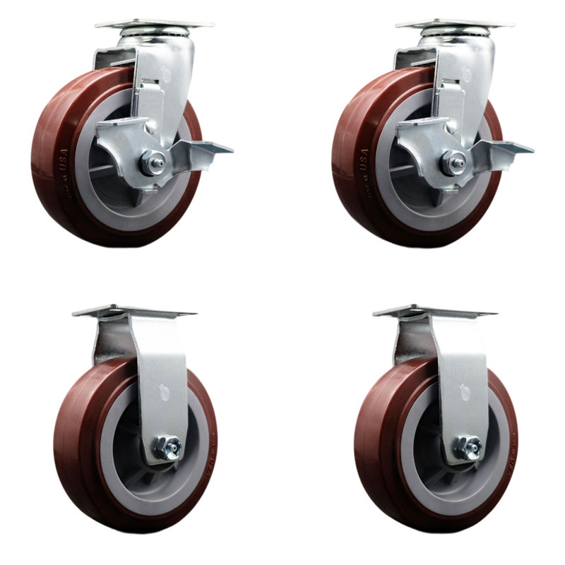 4 Piece Poly on Polyolefin Caster Set