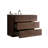 36" Walnut Bathroom Vanity - Massive Storage, Silent Smooth Op, White Sink Basin, Pre-Assembled, Freestanding, No Drain Faucet Modern Max Storage Area, Run,-303108950-303108971
