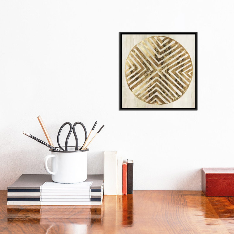 «African Lines II», impression sur toile, H 18 po x l 18 po x P 1,5 po, Toile avec cadre noir, Pas de tapis