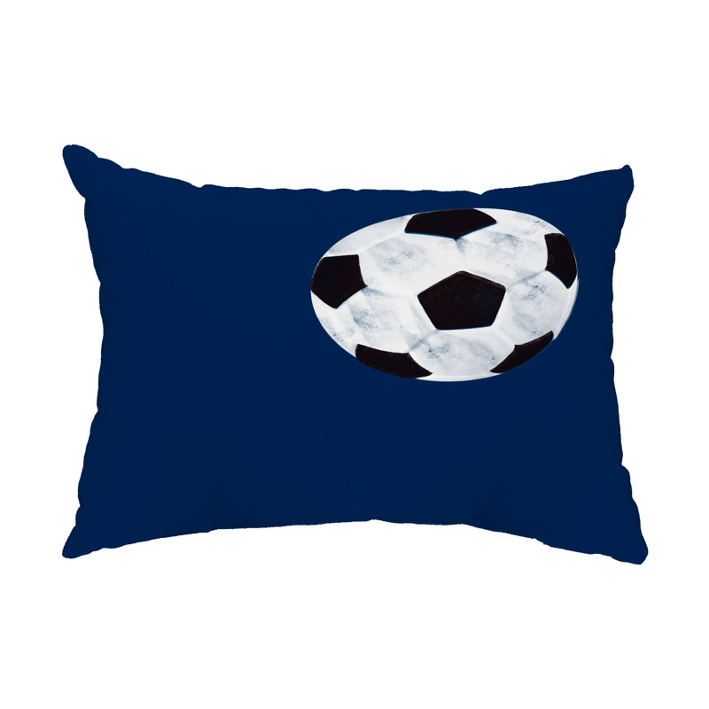  Coussin lombaire d'extérieur Soccer Ball, Bleu marine