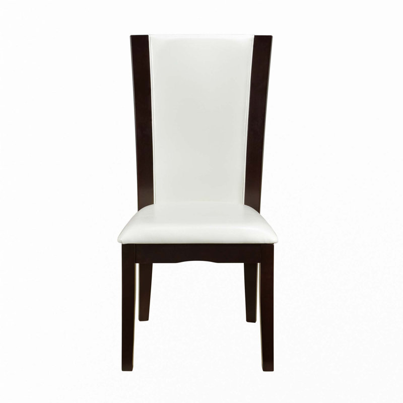 Ensemble de 2 chaises de salle à manger rembourrées en similicuir, Blanc