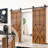 Black Rustic Arrow Design Non-Bypass Single Track Two Door Hardware Kit( Door Not Included)-562994300