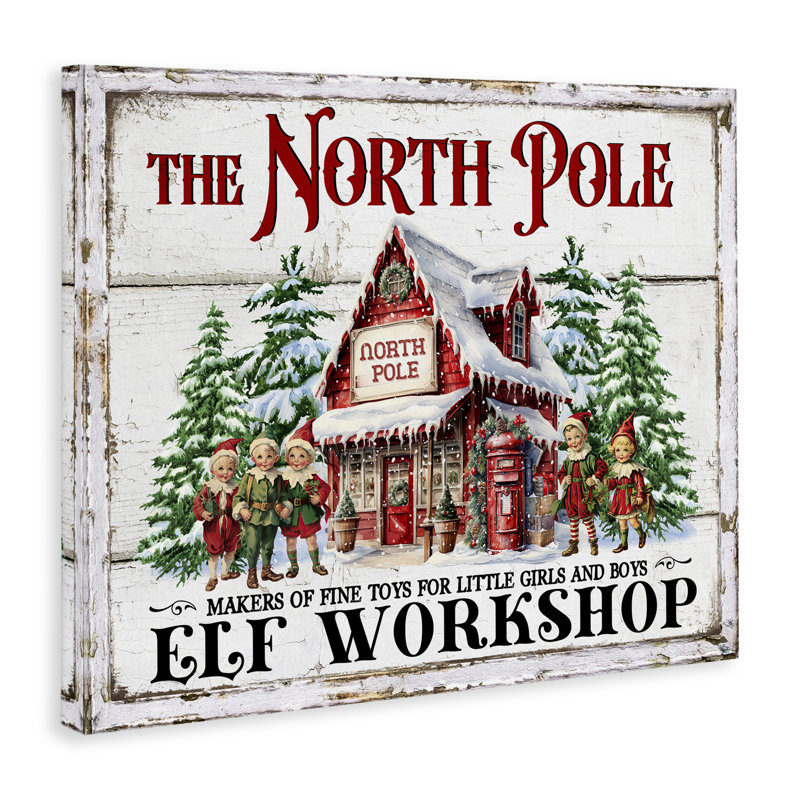 Art mural sur toile North Pole Workshop par Creatif Belle, H 24 po x l 24 po