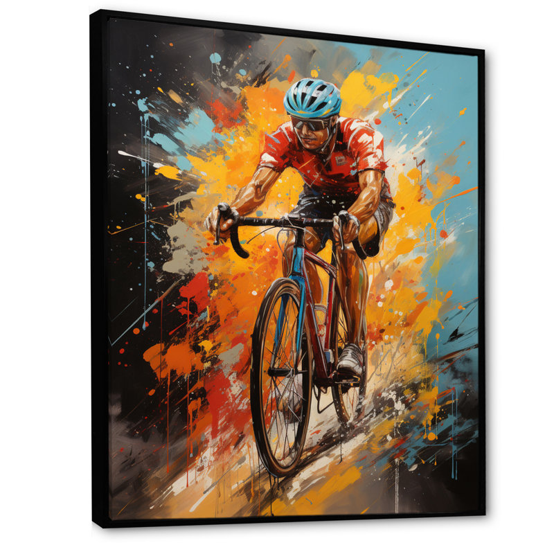 Withams Bicycle Bold Rides I - Art mural de bicyclette, H 40 po x l 30 po x P 1,5 po, Cadre flottant noir