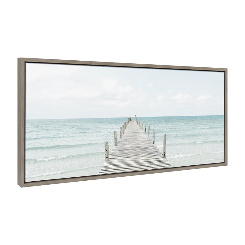 «Wooden Pier on the Beach» par Amy Peterson, reproduction d'art sur toile encadrée