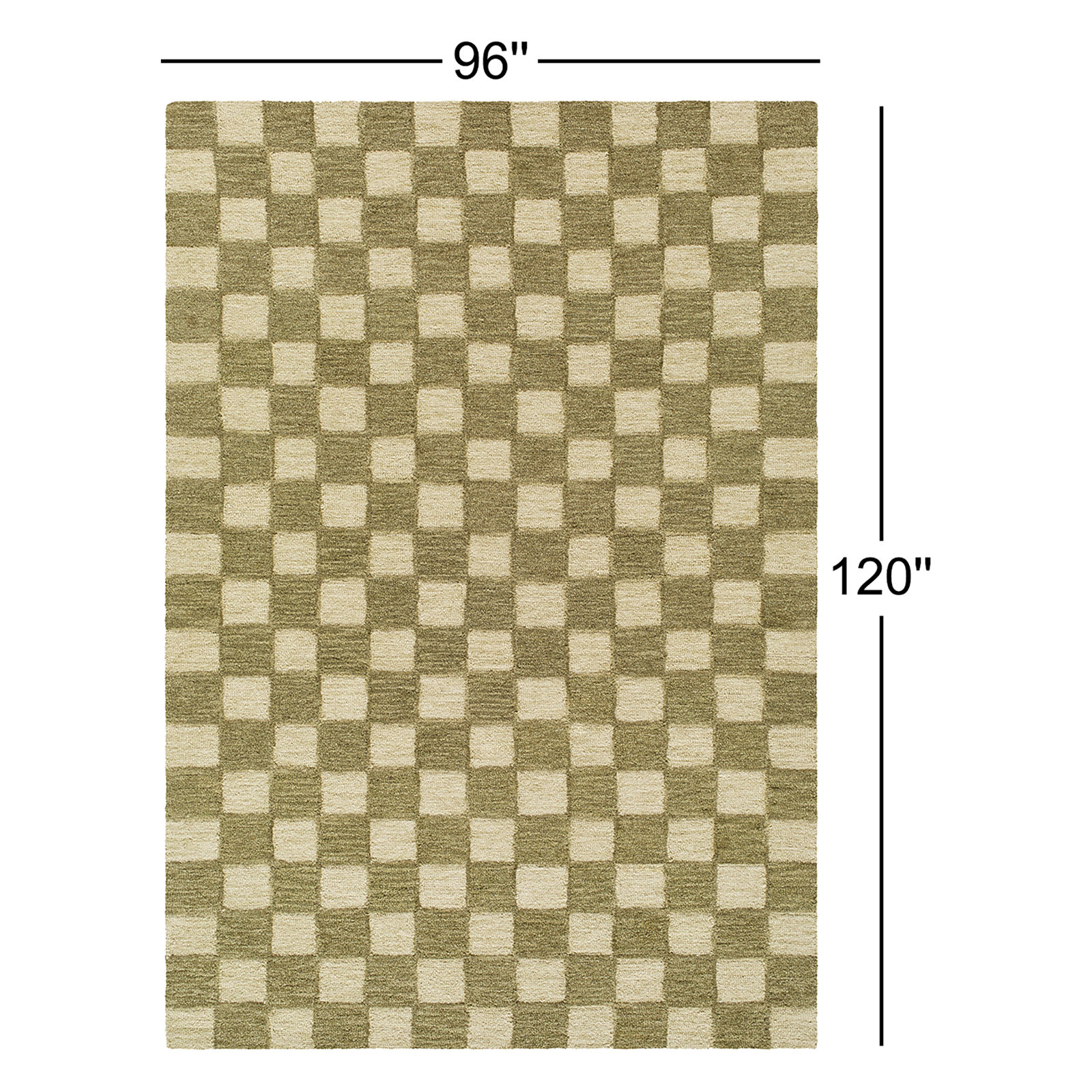 Wright Hand-Tufted Checkered Area Rug, Rectangle 8' x 10'