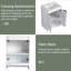 Meuble-lavabo autoportant de 24 po avec lavabo en résine, portes à fermeture en douceur-133670058