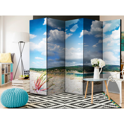 Lake Lorraine 225cm W x 172cm H 5 - Panel Solid Wood Folding Room Divider