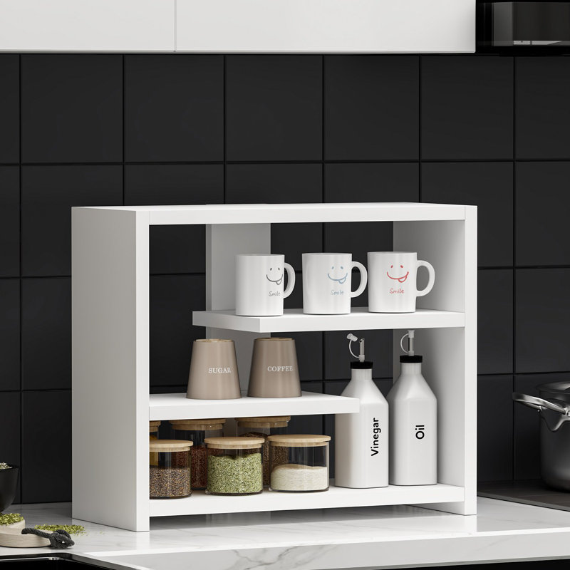 Tablette murale moderne, blanche, 19,1 po x 15,7 po x 8,4 po | 100% panneau de particules enduit de mélamine, épaisseur: 0,7 pouce | Solution de rangement élégante pour la maison ou le bureau, design épuré, peu encombrant et durable