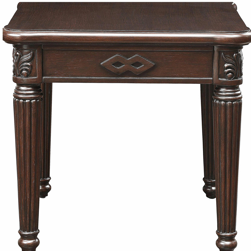 Arbaj Transitional Square End Table in Espresso